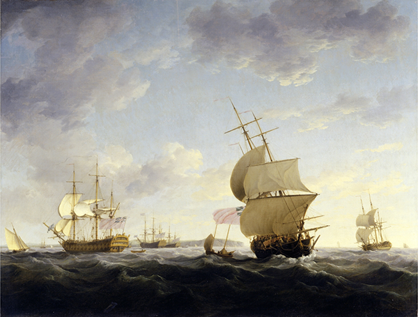 Painting of ships in the English Channel 